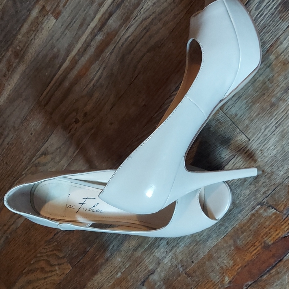 Marc Fisher Tan Peep-Toe Heels